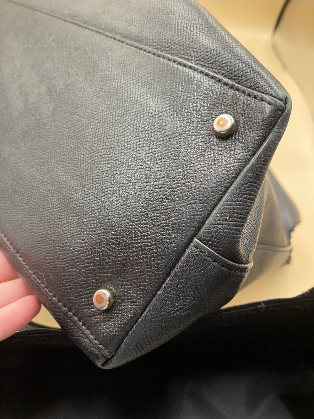 kate spade navy Leather Dome Work  Tote with Gold Logo 3 Sections - Picture 6 of 8